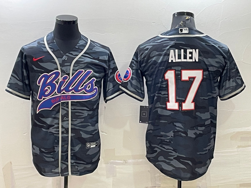 Men's Buffalo Bills Josh Allen #17 Grey Camouflage Jersey Joint Edition